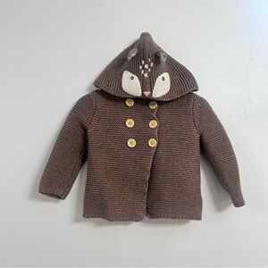 Baby Boden brown deer cardigan size 12-18 months